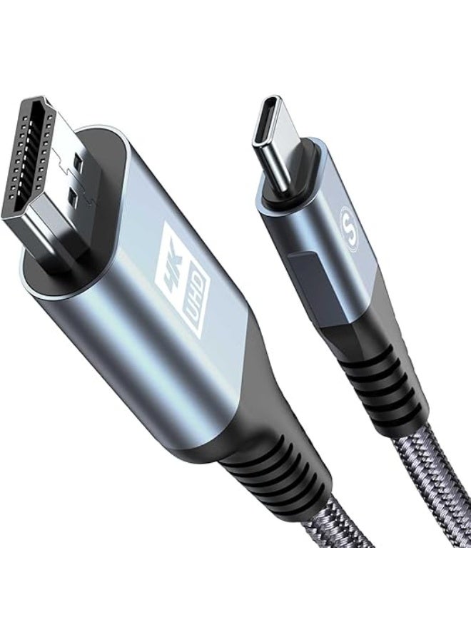 High-quality cable for connecting phone to computer, Type-C, with 4K HDMI port and USB 3.1 to HDMI port, black. - Image 1